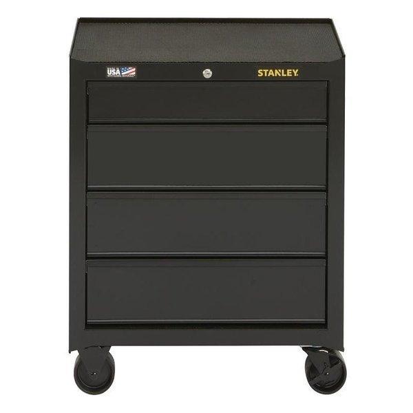 Stanley Rolling Tool Cabinet, 8030 cuin, 2612 in OAW, 32 in OAH, 18 in OAD, Steel, Black, 4Drawer STST22742BK